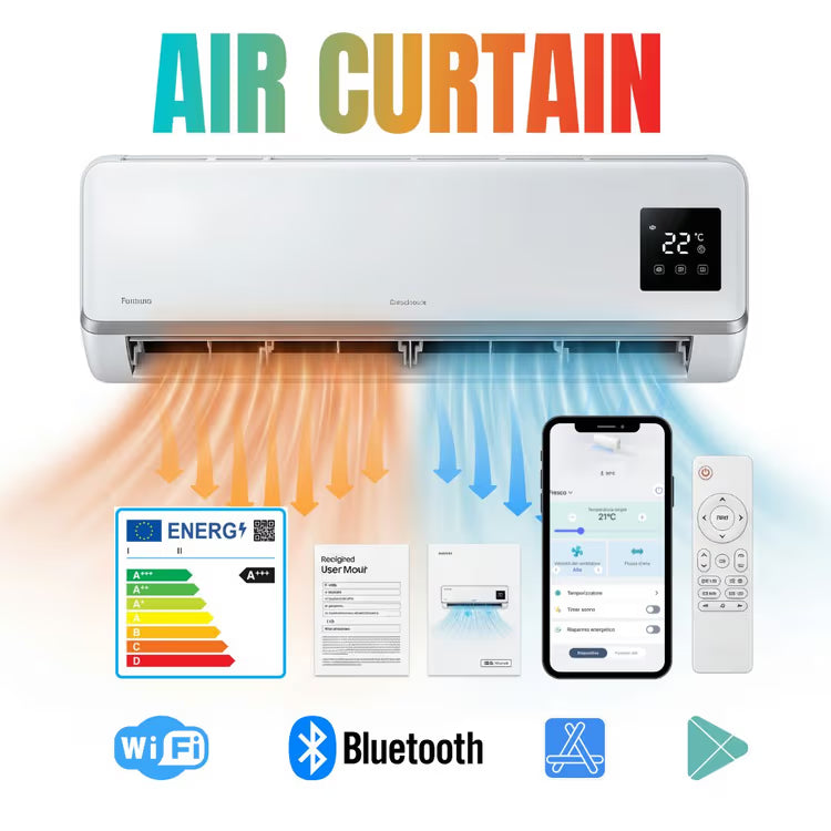 Compacto Aire Acondicionado Portátil 2 en 1 Calor y Frio - Bajo consumo y Máxima Potencia
